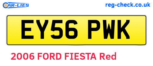 EY56PWK are the vehicle registration plates.