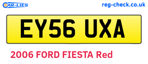 EY56UXA are the vehicle registration plates.