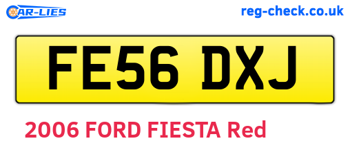 FE56DXJ are the vehicle registration plates.