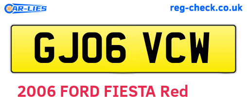 GJ06VCW are the vehicle registration plates.