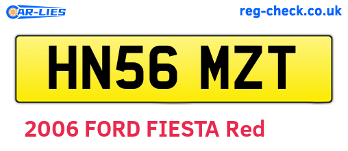HN56MZT are the vehicle registration plates.