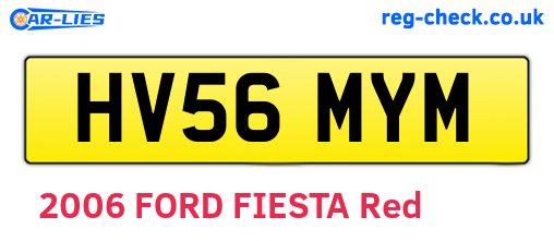 HV56MYM are the vehicle registration plates.