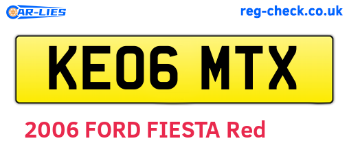 KE06MTX are the vehicle registration plates.