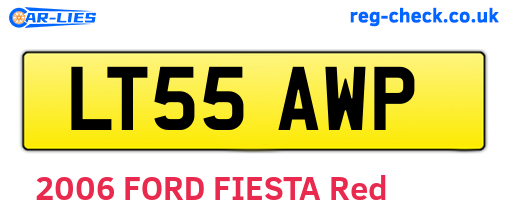 LT55AWP are the vehicle registration plates.