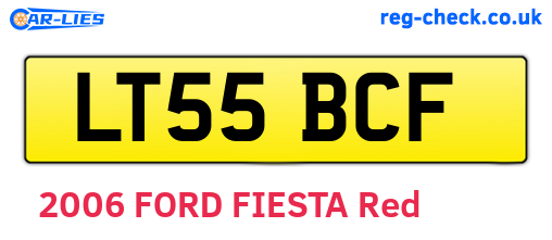 LT55BCF are the vehicle registration plates.