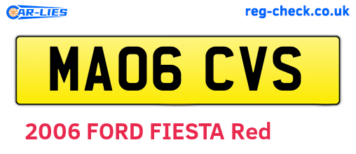 MA06CVS are the vehicle registration plates.