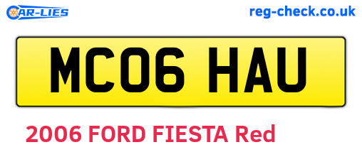 MC06HAU are the vehicle registration plates.