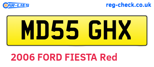 MD55GHX are the vehicle registration plates.
