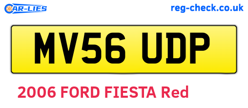 MV56UDP are the vehicle registration plates.