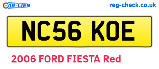 NC56KOE are the vehicle registration plates.