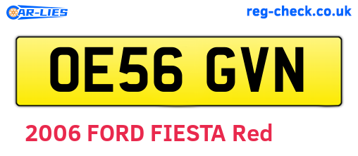 OE56GVN are the vehicle registration plates.