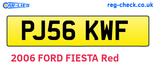 PJ56KWF are the vehicle registration plates.