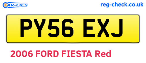 PY56EXJ are the vehicle registration plates.