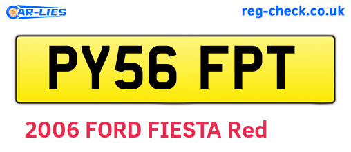 PY56FPT are the vehicle registration plates.