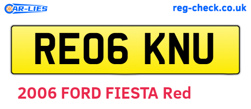 RE06KNU are the vehicle registration plates.