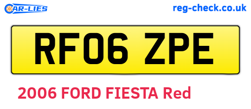RF06ZPE are the vehicle registration plates.