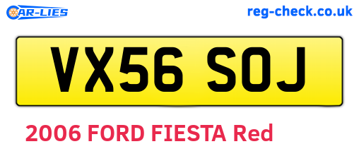 VX56SOJ are the vehicle registration plates.
