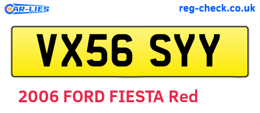VX56SYY are the vehicle registration plates.