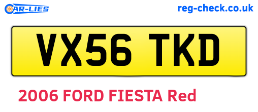 VX56TKD are the vehicle registration plates.