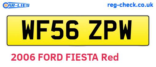 WF56ZPW are the vehicle registration plates.