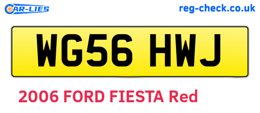 WG56HWJ are the vehicle registration plates.