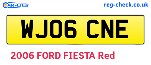 WJ06CNE are the vehicle registration plates.