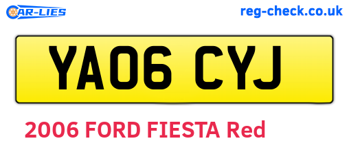 YA06CYJ are the vehicle registration plates.