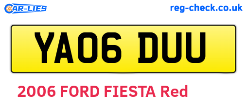 YA06DUU are the vehicle registration plates.