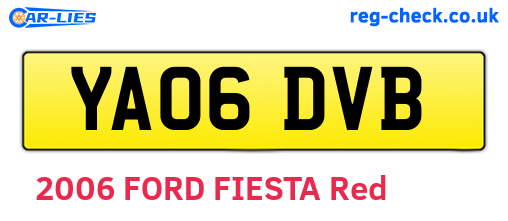 YA06DVB are the vehicle registration plates.