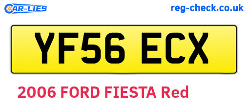 YF56ECX are the vehicle registration plates.