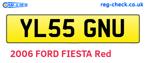 YL55GNU are the vehicle registration plates.