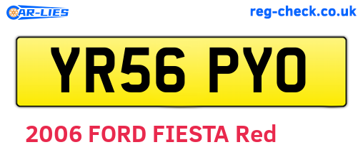 YR56PYO are the vehicle registration plates.