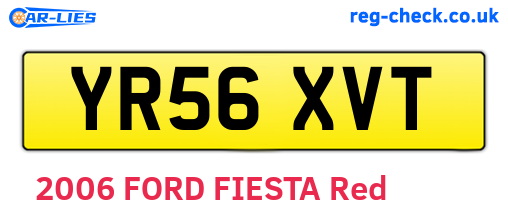 YR56XVT are the vehicle registration plates.