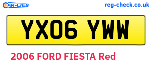 YX06YWW are the vehicle registration plates.