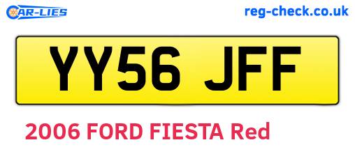 YY56JFF are the vehicle registration plates.
