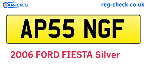 AP55NGF are the vehicle registration plates.