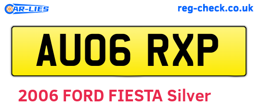 AU06RXP are the vehicle registration plates.