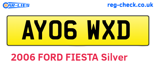 AY06WXD are the vehicle registration plates.