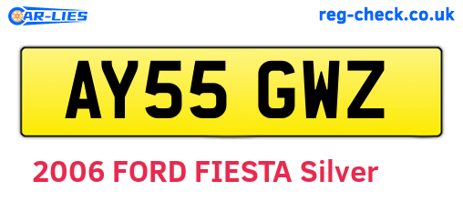 AY55GWZ are the vehicle registration plates.