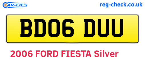 BD06DUU are the vehicle registration plates.