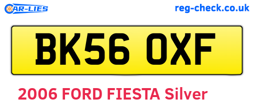 BK56OXF are the vehicle registration plates.