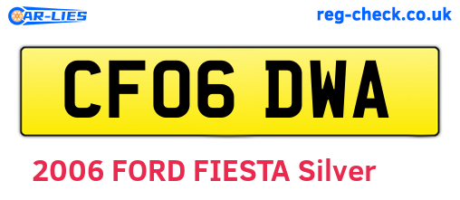 CF06DWA are the vehicle registration plates.