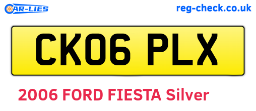 CK06PLX are the vehicle registration plates.