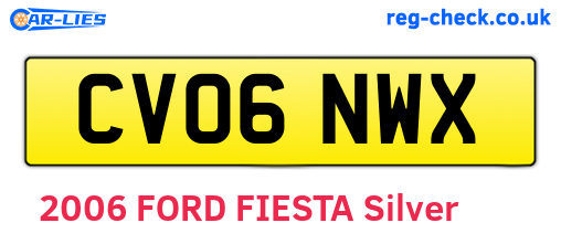 CV06NWX are the vehicle registration plates.