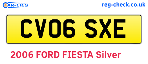 CV06SXE are the vehicle registration plates.