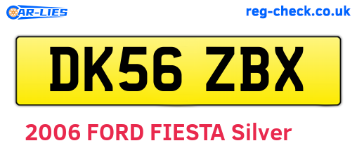 DK56ZBX are the vehicle registration plates.
