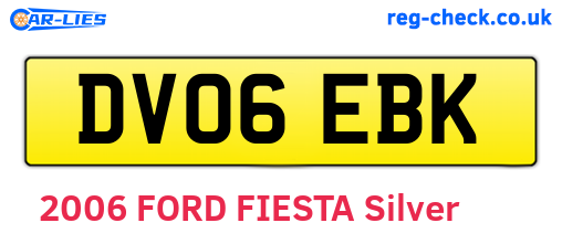 DV06EBK are the vehicle registration plates.
