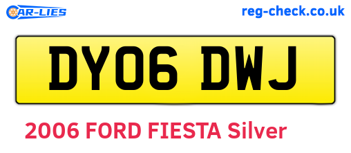 DY06DWJ are the vehicle registration plates.