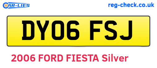 DY06FSJ are the vehicle registration plates.