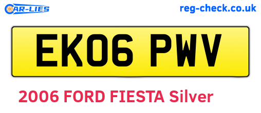 EK06PWV are the vehicle registration plates.